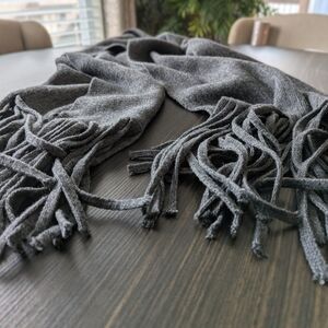 Lucky Brand Gray Scarf with Fringe